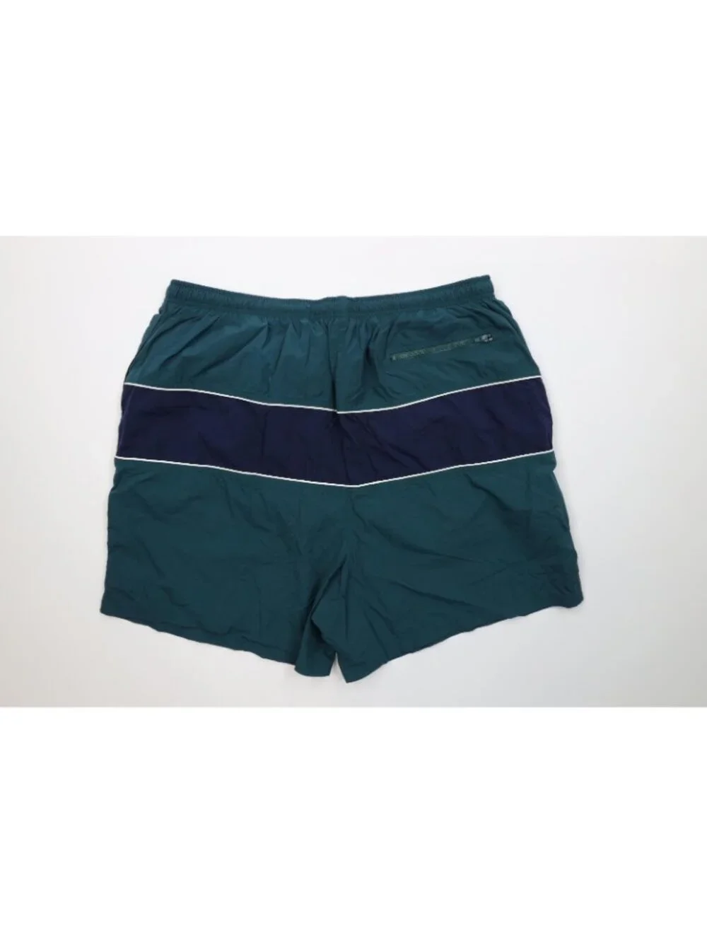 Vintage 90s Streetwear Mens XL Color Block Lined Above Knee Shorts Swim Trunks